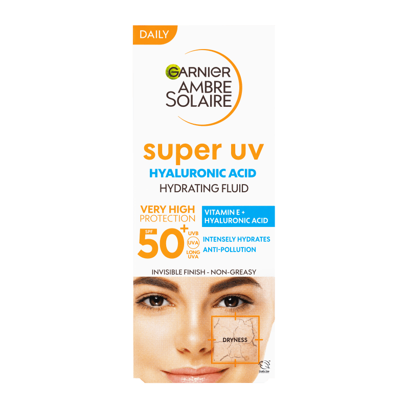 Hungary product data sample: Garnier Ambre Solaire Sensitive Advanced Super UV fluid arcra SPF 50+ - 40 ml