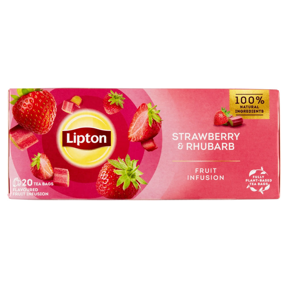 Lipton Fruit Infusion Strawberry & Rhubarb ízesített gyümölcstea 20 db