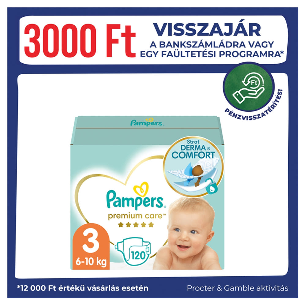Pampers Premium Care Megabox 3as 610 kg 120 db