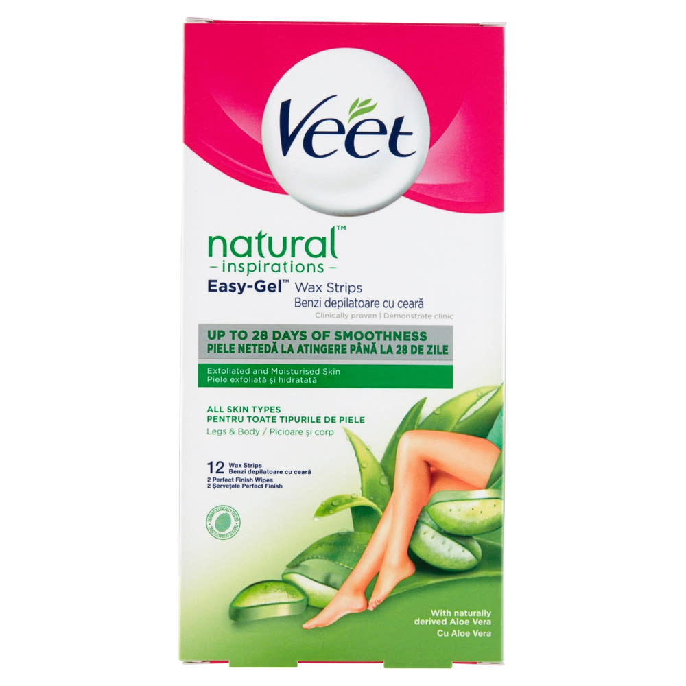 Veet Wax Strips használatra kész hideggyanta szalagok normál és száraz borre 12 db
