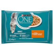 Purina One állateledel macskáknak csirkével és zöldbabbal 4x85 g - 340 g kisképe