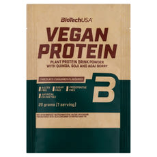 BioTech USA Vegan protein csokoládé-fahéj ízű fehérje italpor - 25 g kisképe