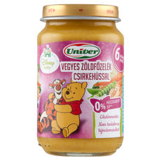 Univer Bébiétel Vegyes Zöldségfőzelék Csirkehús ízesítéssel 6 Hónapos Kortól - 163 g kisképe