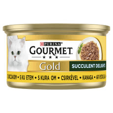 Gourmet Gold Succulent Delights állateledel felnőtt macskák számára csirkével - 85 g kisképe