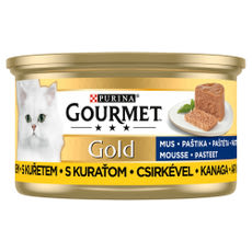 Gourmet Gold felnőtt teljes értékű konzerv macskáknak, pástétom csirkével - 85 g kisképe
