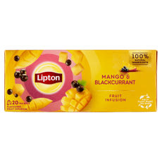 Lipton Fruit Infusion Mango & Blackcurrant ízesített gyümölcstea 20 teafilter - 20 db kisképe