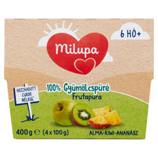 Milupa frutapura alma-ananász-kiwi 6 hónapos kortól 4*100g - 400 g kisképe