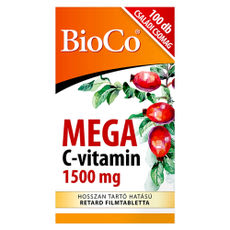 BioCo MEGA C-vitamin 1500 mg Retard étrend-kiegészítő filmtabletta - 100 db kisképe