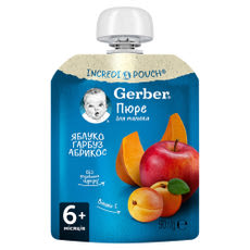 Gerber alma-sütőtök-sárgabarack püré 6 hónapos kortól - 90 g kisképe