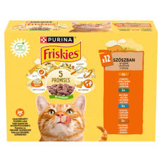 Friskies állateledel macskáknak csirkével, kacsával, lazaccal és pulykával 12x85 g - 1020 g kisképe