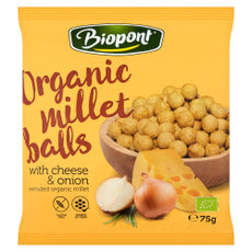 Biopont Bio Extrudált kölesgolyó sajtos-hagymás ízesítéssel - 75 g kisképe