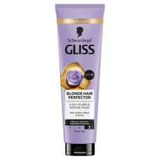 Gliss Blonde Hair Perfector 2 az 1-ben lila hamvasító hajpakolás - 150 ml kisképe