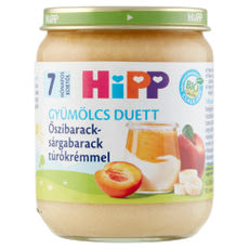 Hipp túrókrém őszibarackkal és sárgabarackkal 7 hónapos kortól - 160 g kisképe