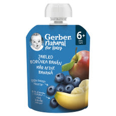 Gerber alma-áfonya-banán gyümölcspüré 6 hónapos kortól - 90 g kisképe