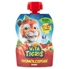 SIÓ Vitatigris gyümölcs püré eper ízű 100% - 90g kisképe