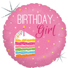 Funny Birthday Girl fólia lufi süti mintával 45 cm - 1 db kisképe