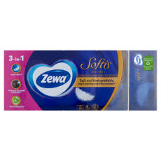 Zewa Softis papírzsebkendő, 4 rétegű 10x9 db - 90 db kisképe