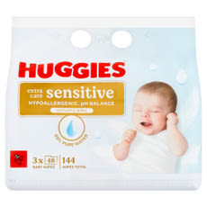 Huggies Extra Care Sensitive Triplo babatörlőkendő - 144 db kisképe
