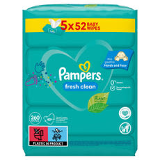 Pampers Fresh Clean nedves törlőkendő - 260 db kisképe