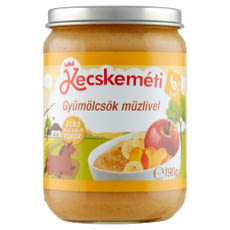 Kecskeméti bébiétel gyümölcsök müzlivel ízesítésben 6 hónapos kortól - 190 g kisképe
