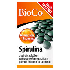 BioCo Spirulina Megapack étrend-kiegészítő tabletta - 200 db kisképe