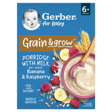 Gerber málnás-banános tejpép 6 hónapos kortól - 200 g kisképe