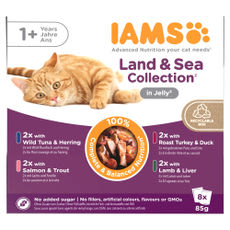 IAMS Advanced Nutrition állateledel macskáknak húsos és halas válogatás 8x85 g - 680 g kisképe