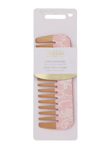 Solida nyírfa fésű leopárd/csipke/rosegold - 1 db kisképe