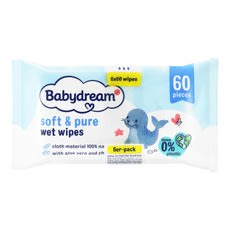 Babydream Soft & Pure törlőkendő 6x60 db - 360 db kisképe
