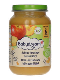 Babydream Bébiétel Alma Őszibarack Kétszersült Ízesítéssel 5 Hónapos Kortól - 190 g kisképe