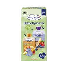 Babydream Bio gyümölcspüré válogatás 6 hónapos kortól 4x100 g - 400 g kisképe