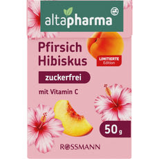 Altapharma cukormentes őszibarack–hibiszkusz ízű cukorka - 50 g kisképe