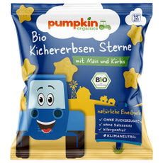 Pumpkin Bio Organics csicseriborsó csillagok kukoricával és sütőtökkel 12 hónapos kortól - 20 g kisképe