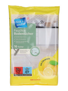 Flink & Sauber Padlótörlő Citrus Nedves Kendő - 16 db kisképe