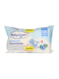 Babydream Sensitive törlőkendő (6x60 db) - 360 db kisképe