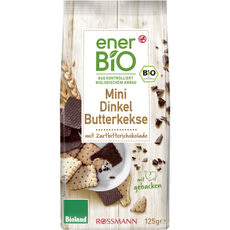 enerBiO mini vajaskeksz tönkölylisztből étcsokoládéval - 125 g kisképe