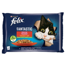 Felix Fantastic állateledel macskáknak csirkével és marhával 4 x 85 g - 340 g kisképe