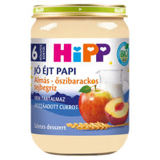 Hipp bébiétel almás őszibarackos tejbegríz 6 hónapos kortól - 190 g kisképe
