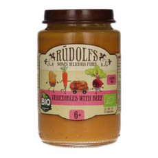 Rudolfs Bio bébiétel zöldségpüré marhahússal 6 hónapos kortól - 190 g kisképe