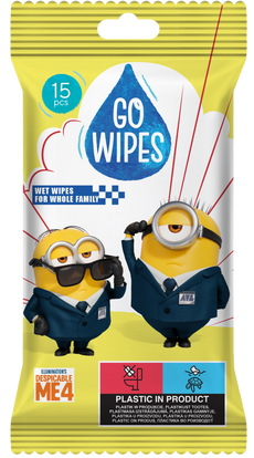 GoWipes Minions antibakteriális nedves törlőkendők - 15 db kisképe