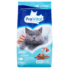 PreVital száraz macskaeledel felnőtt macskáknak macskatáp tonhallal - 1,4 kg kisképe