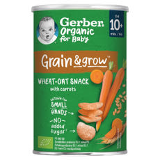 Gerber bio sárgarépás bio búza- és zabsnack 10 hónapos kortól - 35 g kisképe