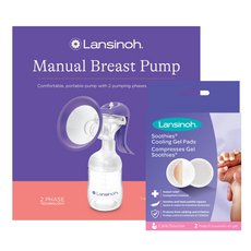 Lansinoh 2 fázisú kézi mellszívó + Soothies® regeneráló mellpárna szett - 1 db kisképe