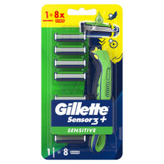 Gillette Sensor3+ 3 pengés Sensitive borotva készülék 8 borotvabetéttel - 1db kisképe