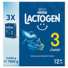 Lactogen Junior 3 Triopack tejalapú anyatej-kiegészítő tápszer 12 hónapos kortól - 1500 g kisképe