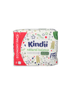 Kindii Natural Balance törlőkendő (3x60) - 180 db kisképe