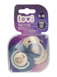Lovi Night&Day szimmetrikus nyugtató cumi 6-18 hónapos korig /fiú - 2 db kisképe