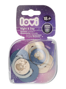 Lovi Night&Day szimmetrikus nyugtató cumi 18 hónapos kortól /fiú - 2 db kisképe