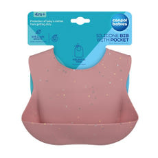 Canpol Babies Dots szilikon előke /rózsaszín - 1 db kisképe