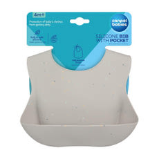 Canpol Babies Dots szilikon előke /szürke - 1 db kisképe